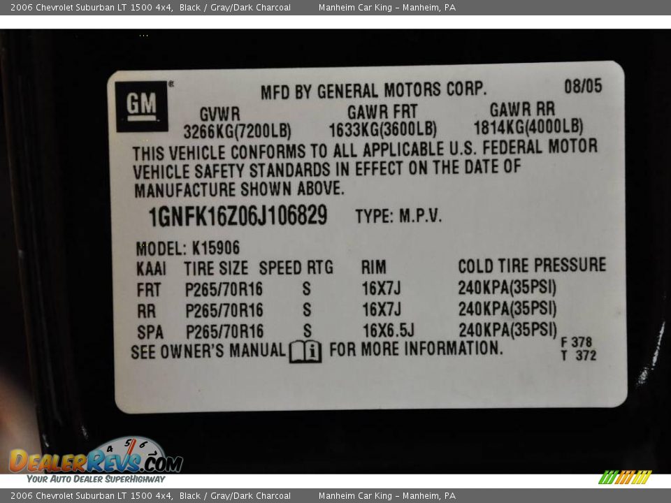 2006 Chevrolet Suburban LT 1500 4x4 Black / Gray/Dark Charcoal Photo #10