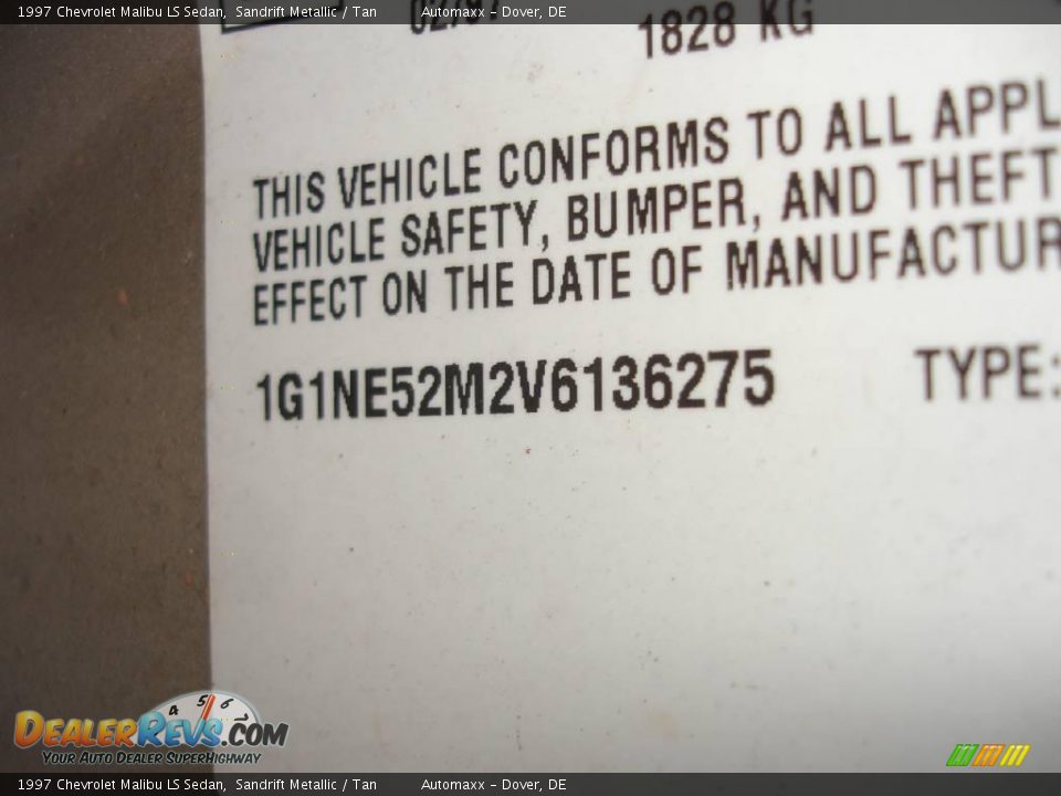 1997 Chevrolet Malibu LS Sedan Sandrift Metallic / Tan Photo #33