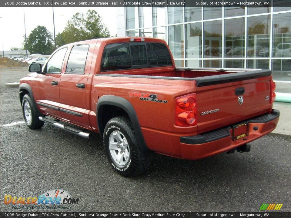 2008 Dodge Dakota TRX Crew Cab 4x4 Sunburst Orange Pearl / Dark Slate Gray/Medium Slate Gray Photo #3