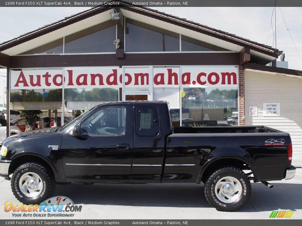 1998 Ford F150 XLT SuperCab 4x4 Black / Medium Graphite Photo #1