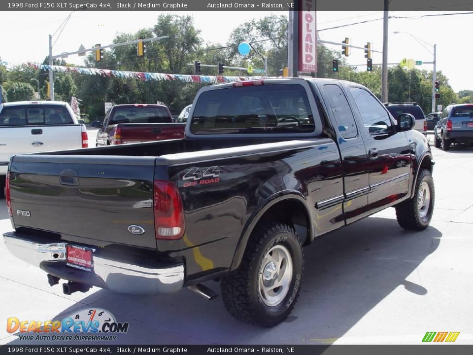1998 Ford F150 XLT SuperCab 4x4 Black / Medium Graphite Photo #2