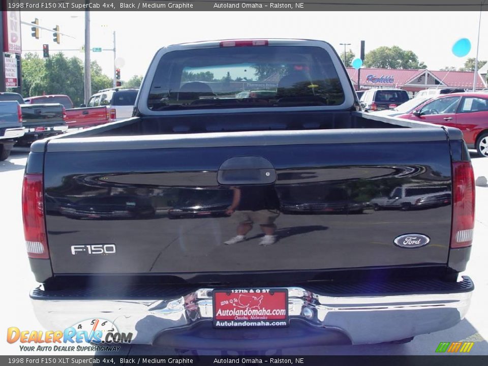 1998 Ford F150 XLT SuperCab 4x4 Black / Medium Graphite Photo #6