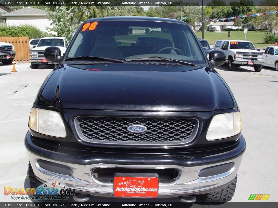 1998 Ford F150 XLT SuperCab 4x4 Black / Medium Graphite Photo #7