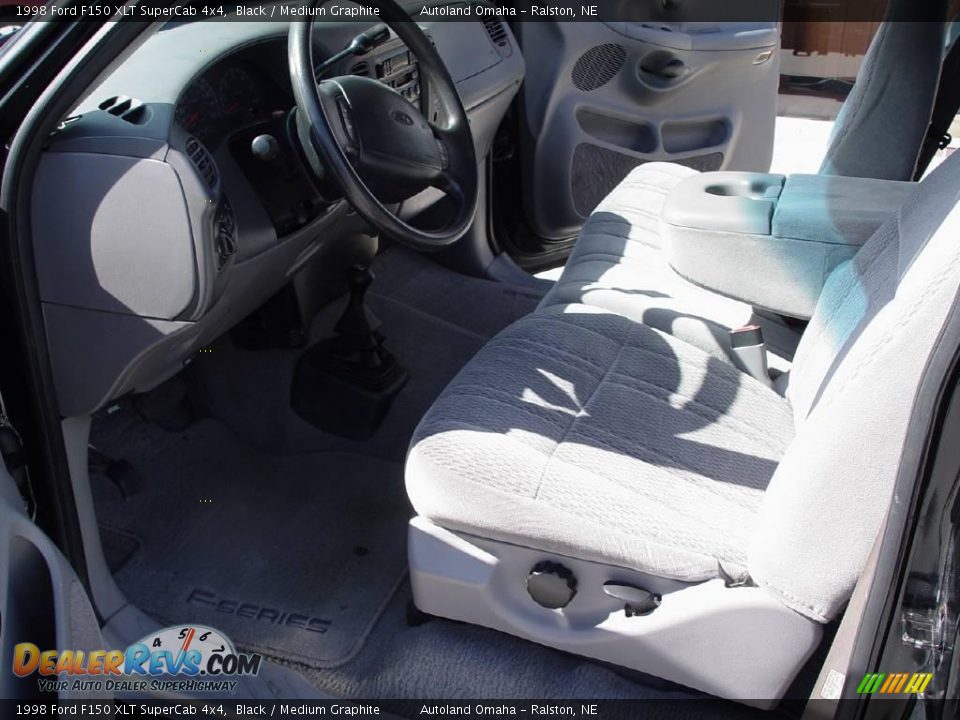 1998 Ford F150 XLT SuperCab 4x4 Black / Medium Graphite Photo #10