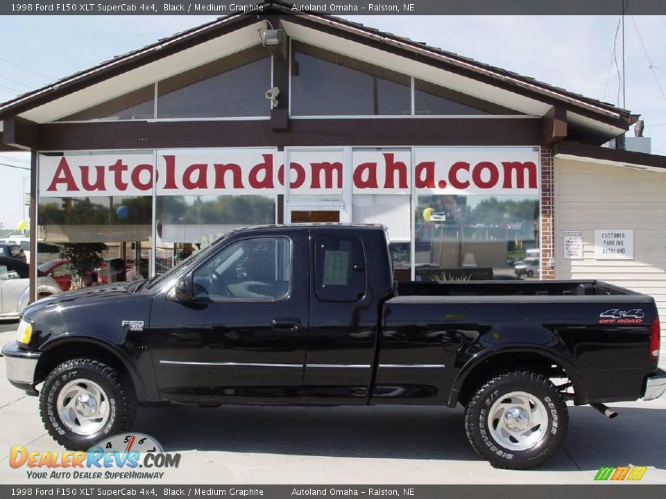 1998 Ford F150 XLT SuperCab 4x4 Black / Medium Graphite Photo #20