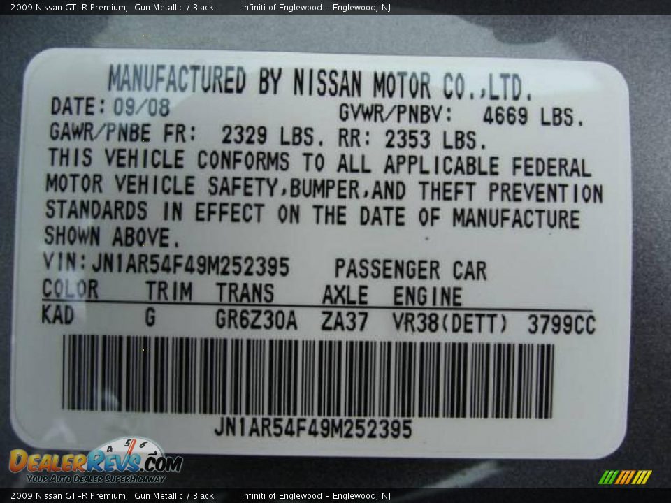 2009 Nissan GT-R Premium Gun Metallic / Black Photo #29