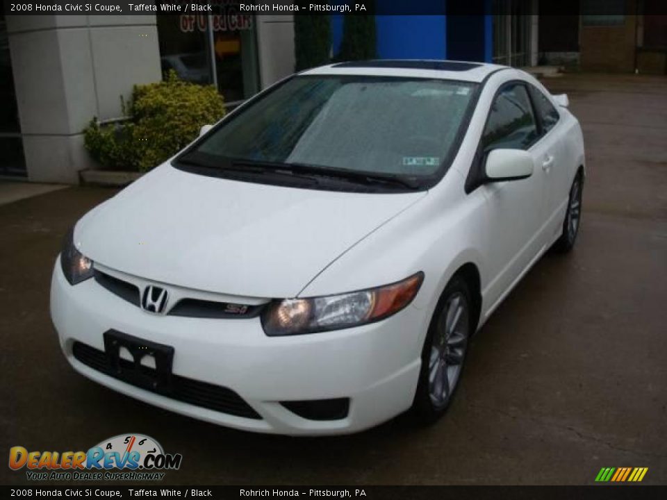 2008 Honda Civic Si Coupe Taffeta White / Black Photo #8