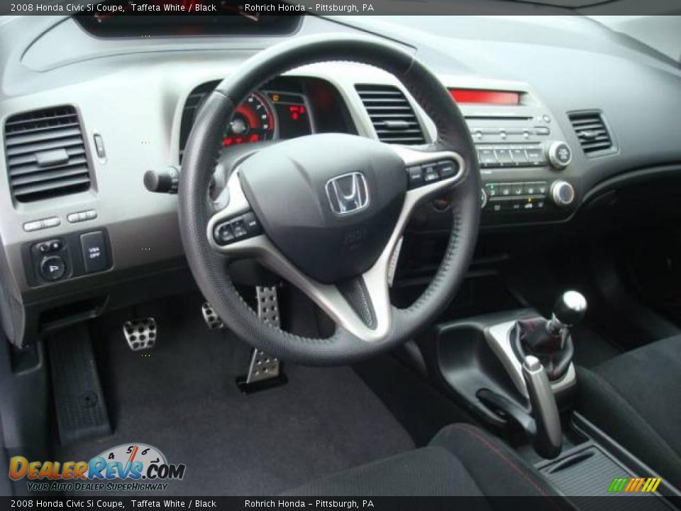 2008 Honda Civic Si Coupe Taffeta White / Black Photo #12
