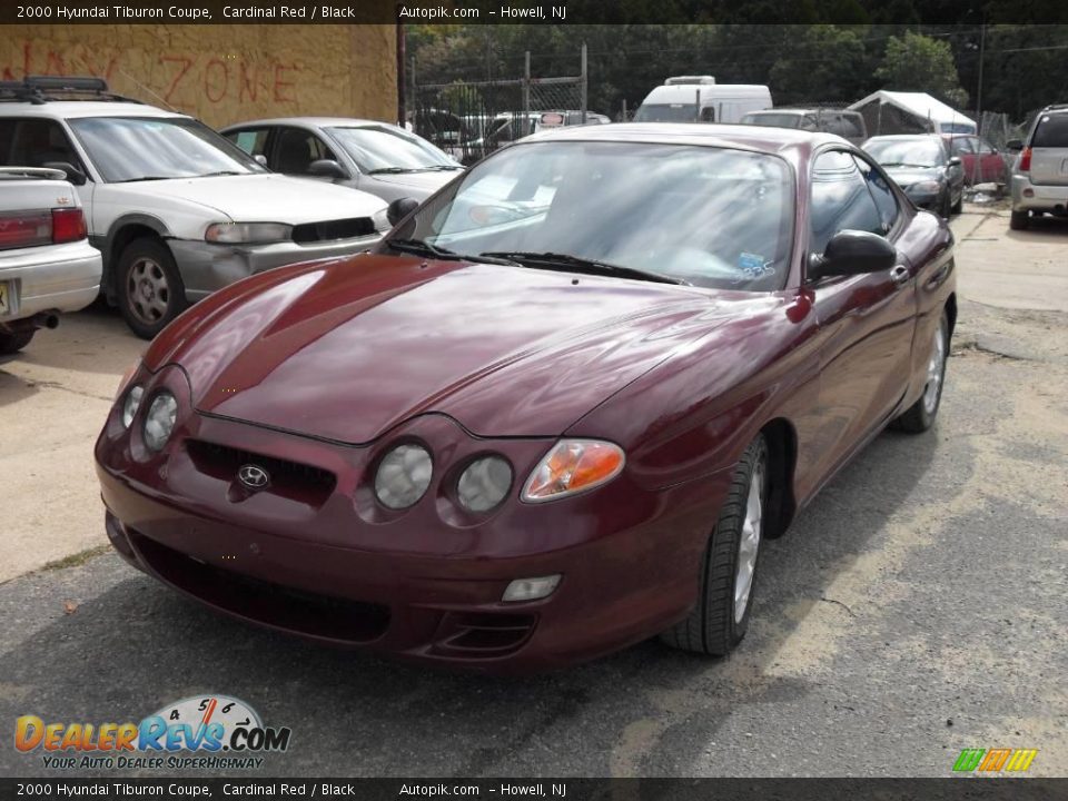 2000 Hyundai Tiburon Coupe Cardinal Red / Black Photo #2