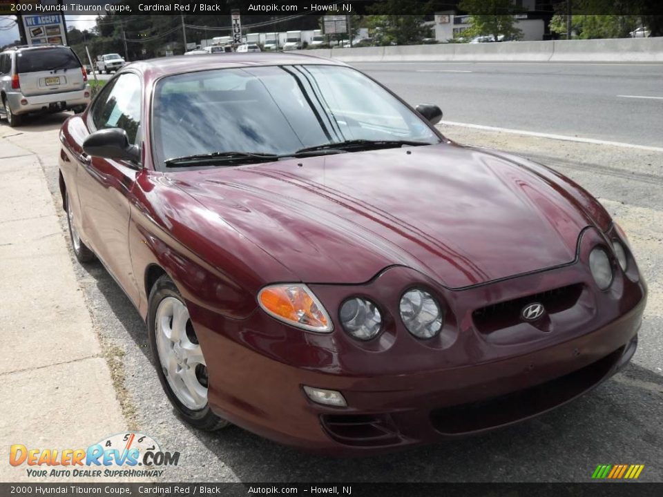 2000 Hyundai Tiburon Coupe Cardinal Red / Black Photo #3
