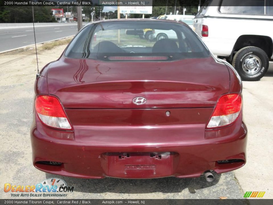2000 Hyundai Tiburon Coupe Cardinal Red / Black Photo #6