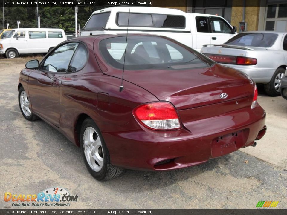 2000 Hyundai Tiburon Coupe Cardinal Red / Black Photo #7