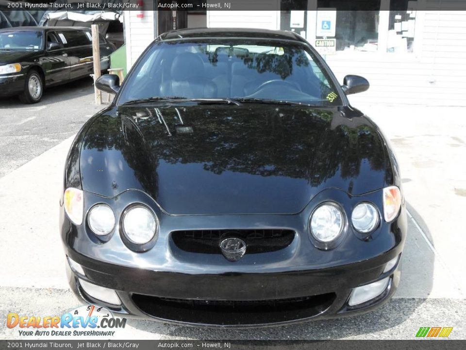 2001 Hyundai Tiburon Jet Black / Black/Gray Photo #1