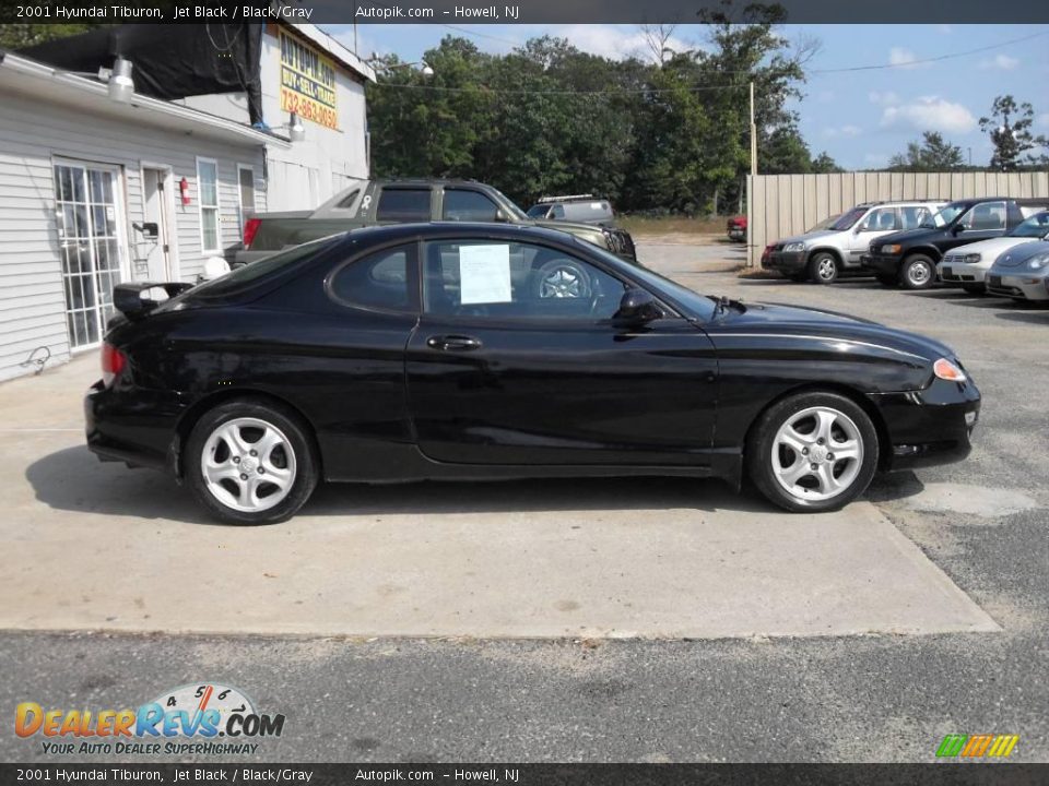 2001 Hyundai Tiburon Jet Black / Black/Gray Photo #4