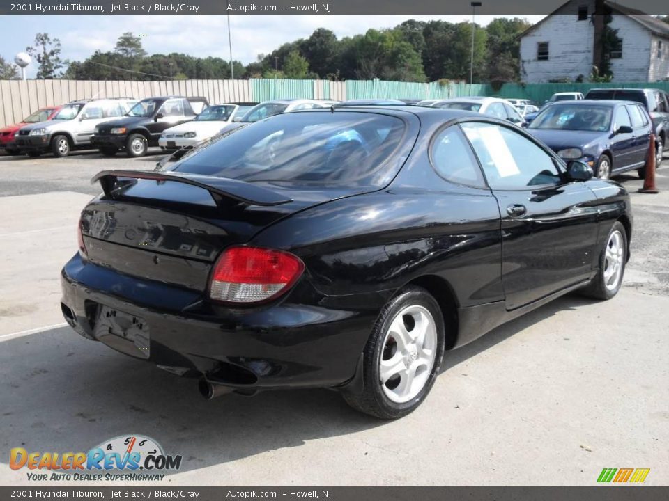 2001 Hyundai Tiburon Jet Black / Black/Gray Photo #5