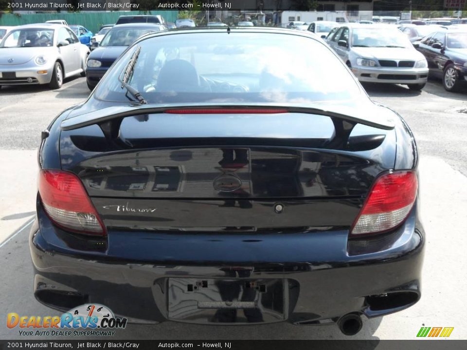 2001 Hyundai Tiburon Jet Black / Black/Gray Photo #6