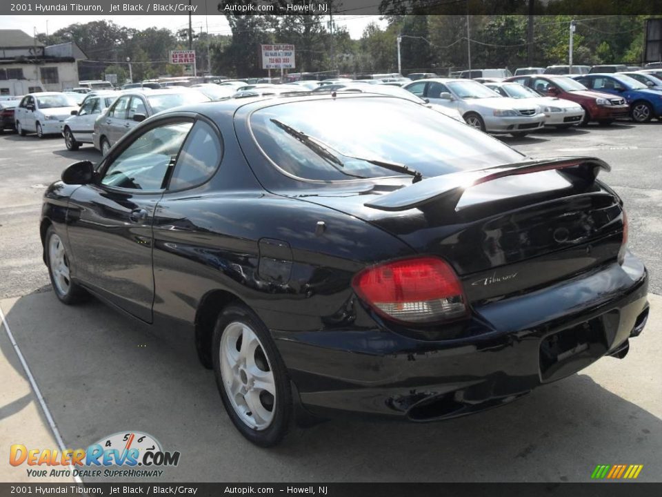 2001 Hyundai Tiburon Jet Black / Black/Gray Photo #7