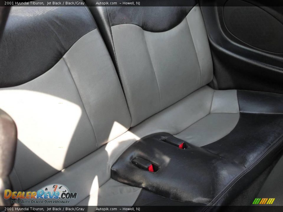 2001 Hyundai Tiburon Jet Black / Black/Gray Photo #11