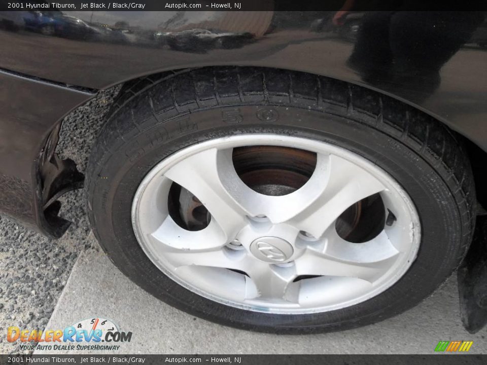 2001 Hyundai Tiburon Jet Black / Black/Gray Photo #16