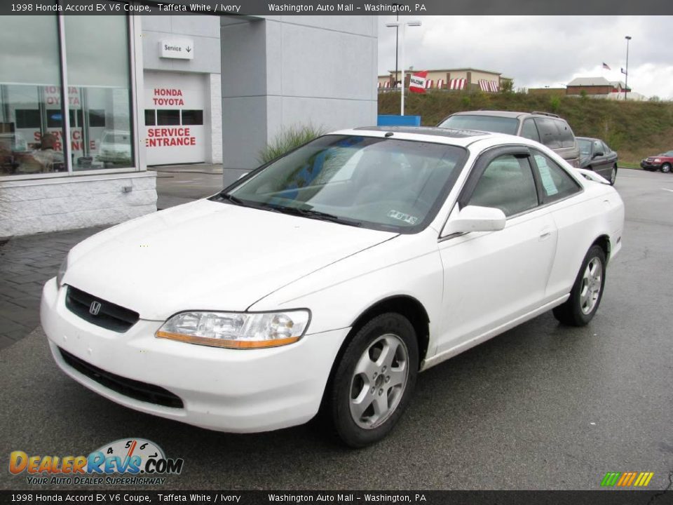 1998 Honda Accord EX V6 Coupe Taffeta White / Ivory Photo #2