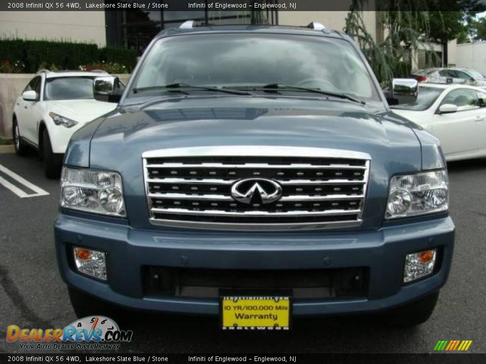 2008 Infiniti QX 56 4WD Lakeshore Slate Blue / Stone Photo #2