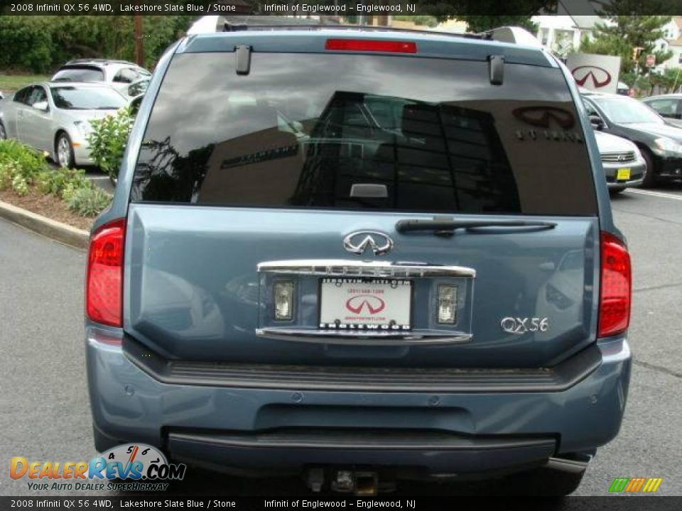 2008 Infiniti QX 56 4WD Lakeshore Slate Blue / Stone Photo #6