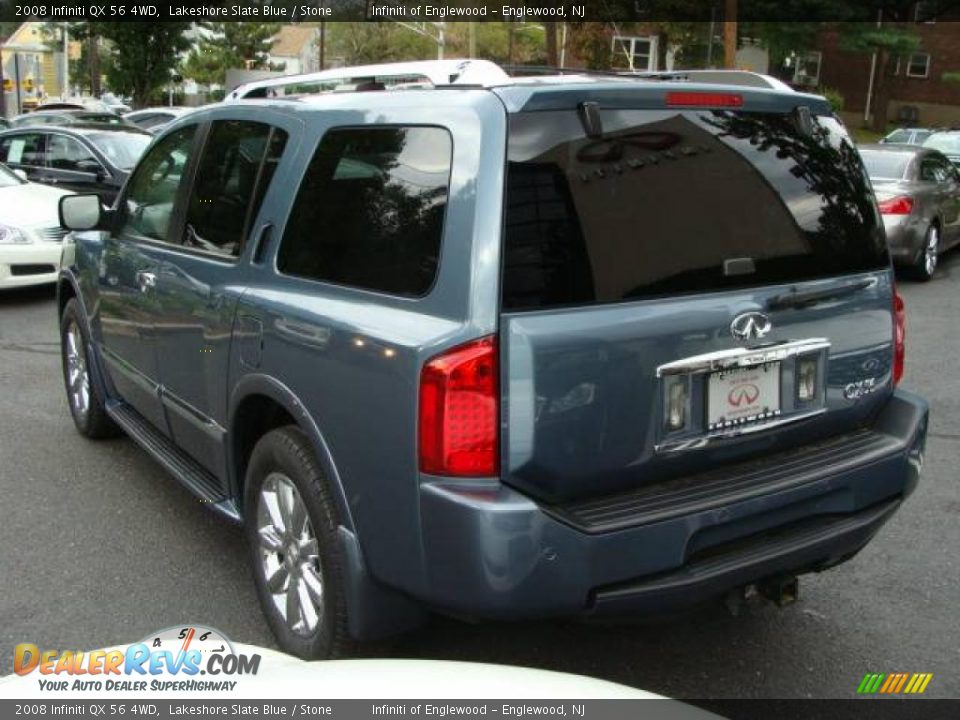 2008 Infiniti QX 56 4WD Lakeshore Slate Blue / Stone Photo #7