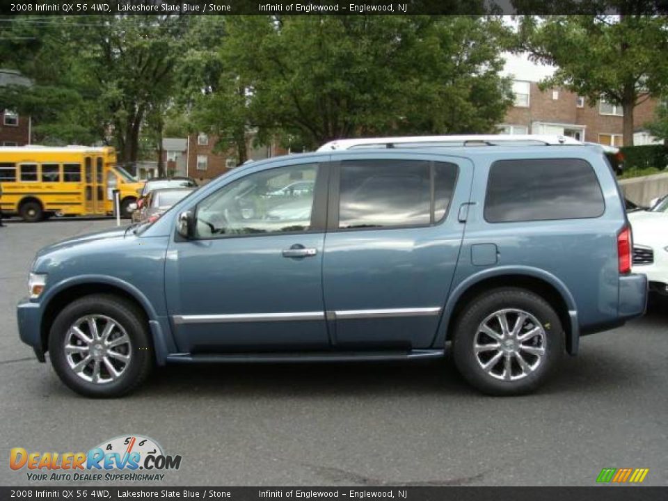 2008 Infiniti QX 56 4WD Lakeshore Slate Blue / Stone Photo #8