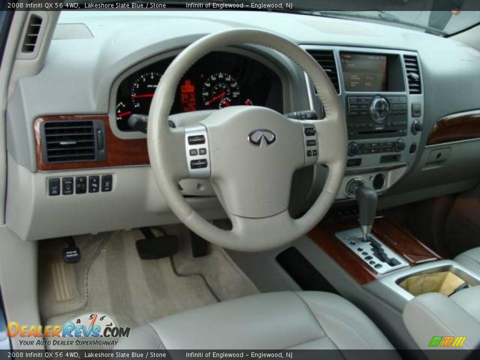 2008 Infiniti QX 56 4WD Lakeshore Slate Blue / Stone Photo #10
