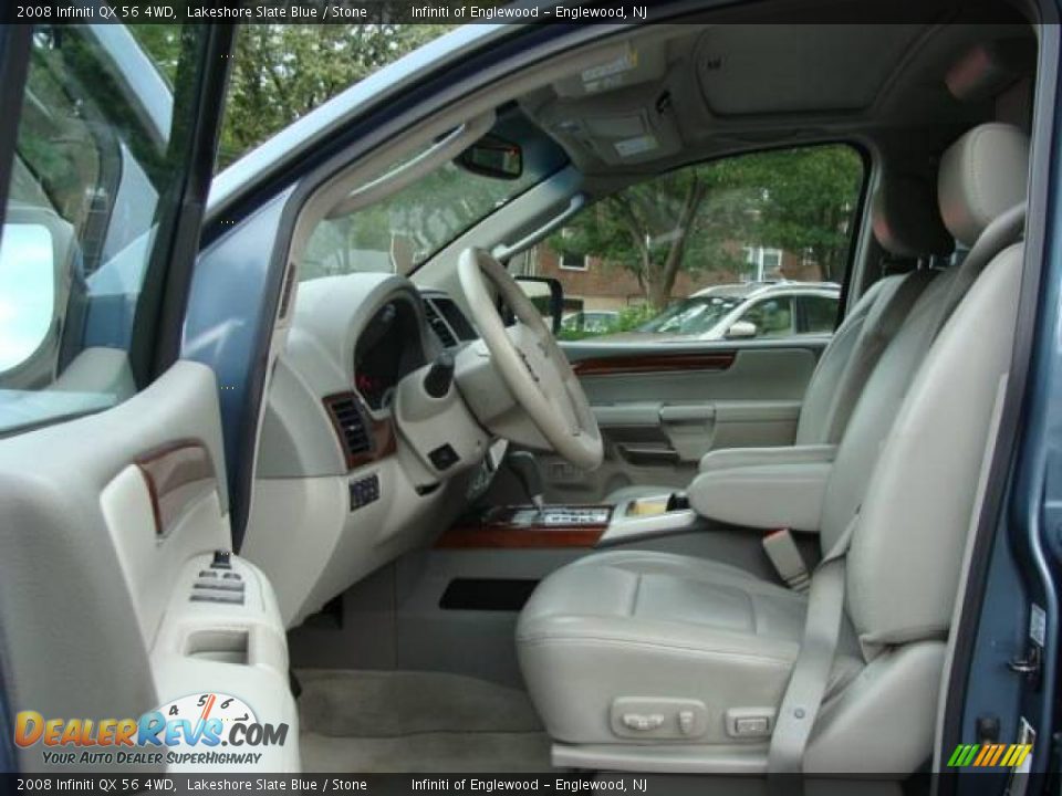 2008 Infiniti QX 56 4WD Lakeshore Slate Blue / Stone Photo #12