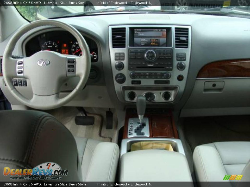 2008 Infiniti QX 56 4WD Lakeshore Slate Blue / Stone Photo #13