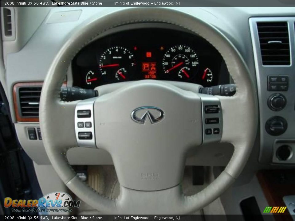 2008 Infiniti QX 56 4WD Lakeshore Slate Blue / Stone Photo #14