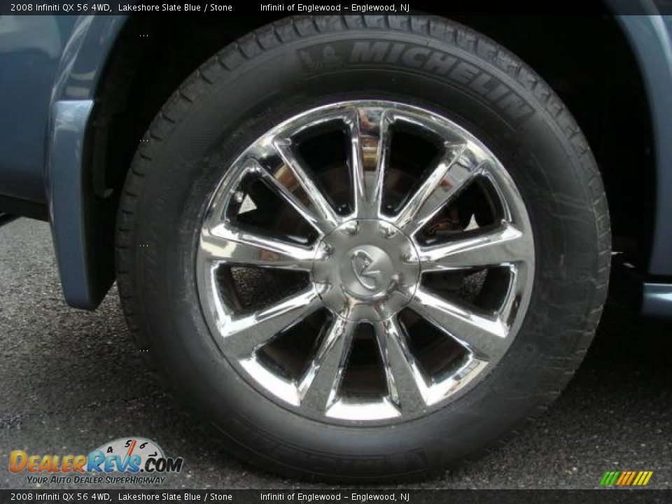 2008 Infiniti QX 56 4WD Lakeshore Slate Blue / Stone Photo #34