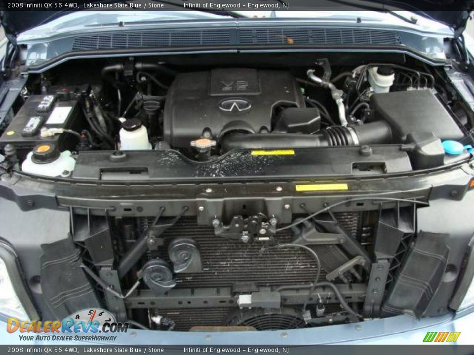 2008 Infiniti QX 56 4WD Lakeshore Slate Blue / Stone Photo #36