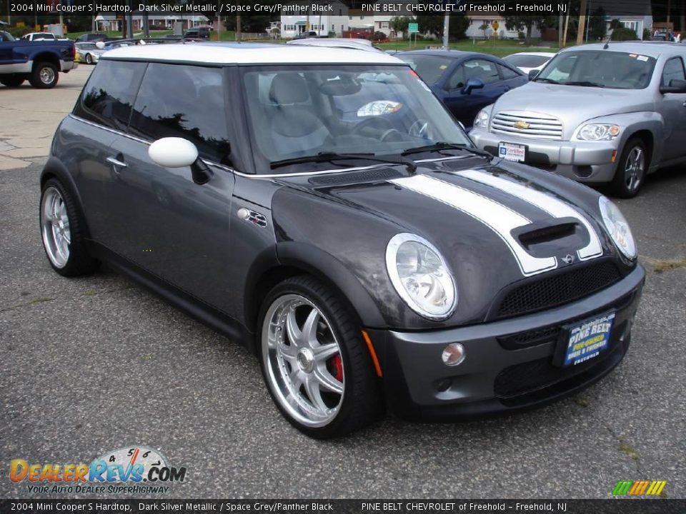 2004 Mini Cooper S Hardtop Dark Silver Metallic / Space Grey/Panther Black Photo #3