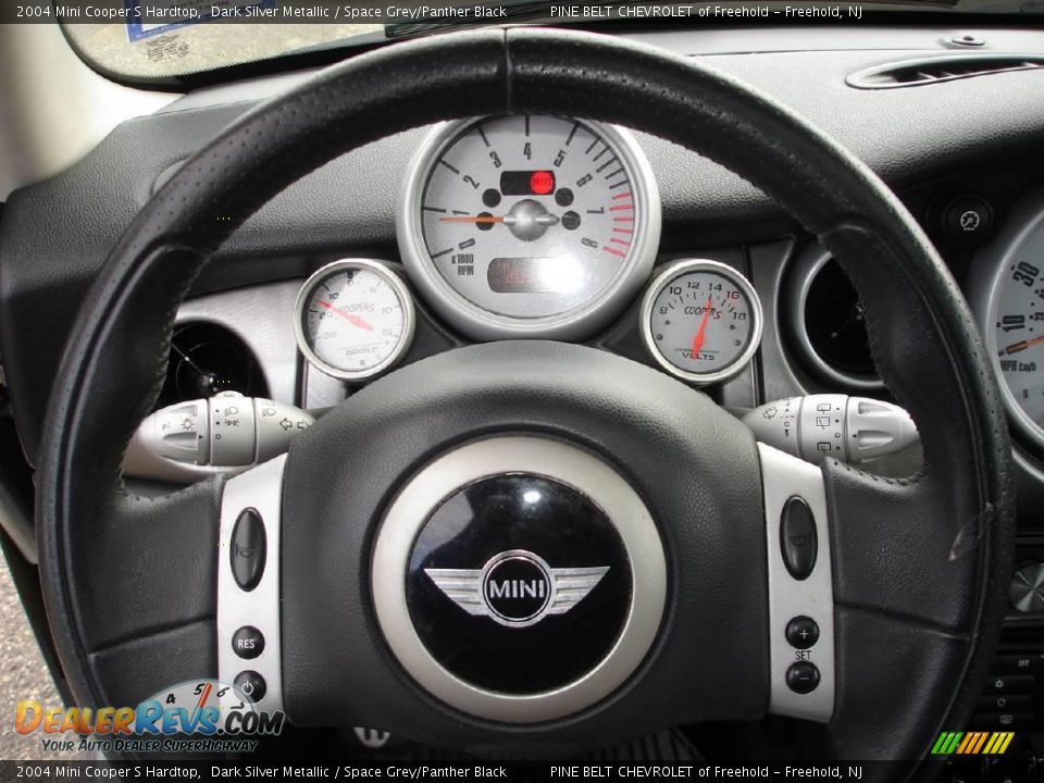 2004 Mini Cooper S Hardtop Dark Silver Metallic / Space Grey/Panther Black Photo #23