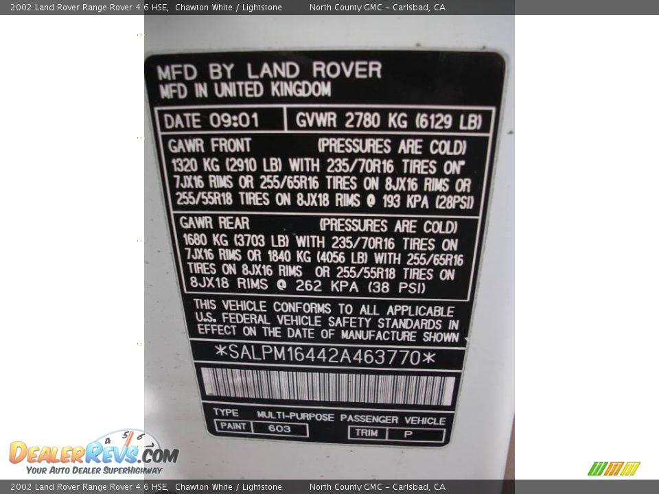 2002 Land Rover Range Rover 4.6 HSE Chawton White / Lightstone Photo #12