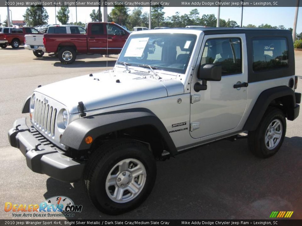 2010 Jeep Wrangler Sport 4x4 Bright Silver Metallic / Dark Slate Gray/Medium Slate Gray Photo #1