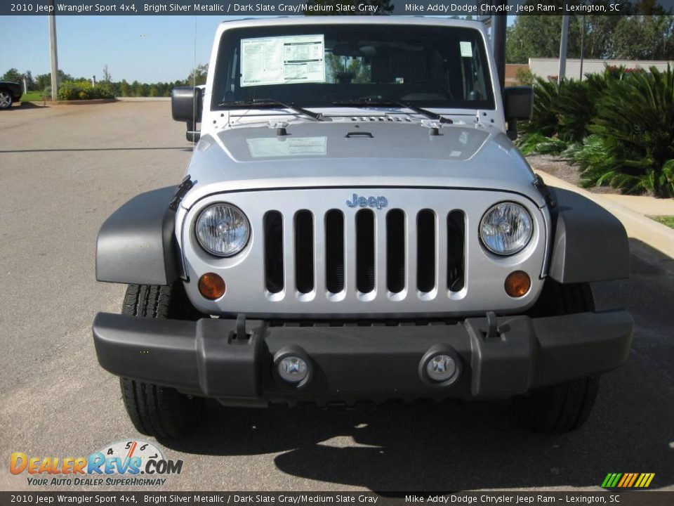 2010 Jeep Wrangler Sport 4x4 Bright Silver Metallic / Dark Slate Gray/Medium Slate Gray Photo #2