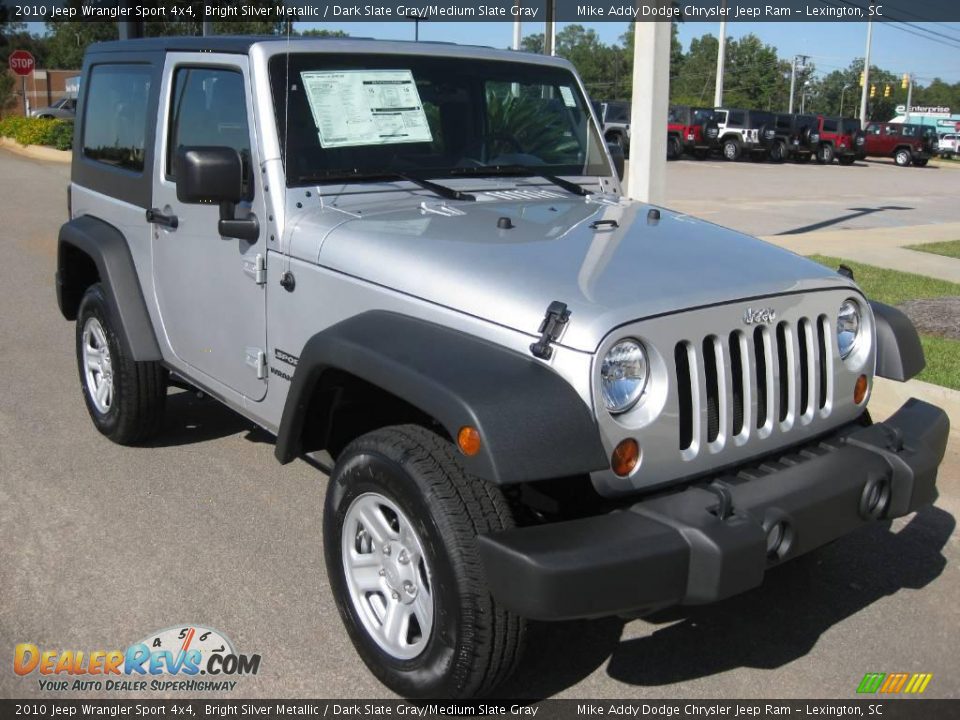 2010 Jeep Wrangler Sport 4x4 Bright Silver Metallic / Dark Slate Gray/Medium Slate Gray Photo #3