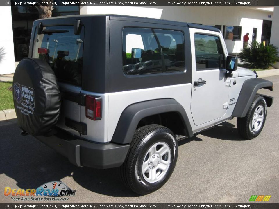 2010 Jeep Wrangler Sport 4x4 Bright Silver Metallic / Dark Slate Gray/Medium Slate Gray Photo #5