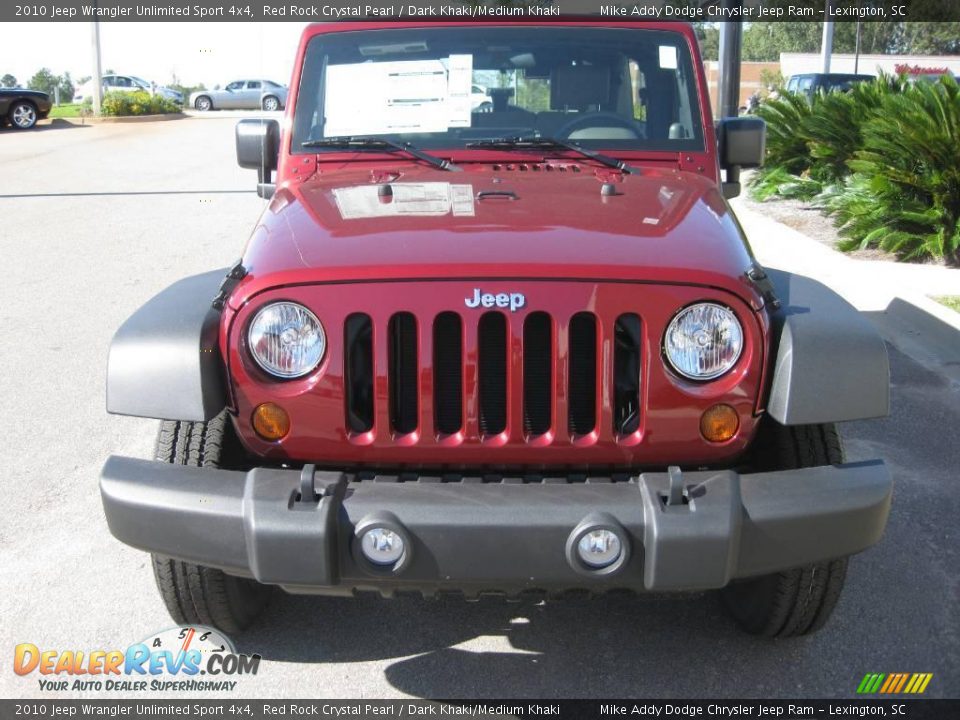 2010 Jeep Wrangler Unlimited Sport 4x4 Red Rock Crystal Pearl / Dark Khaki/Medium Khaki Photo #2