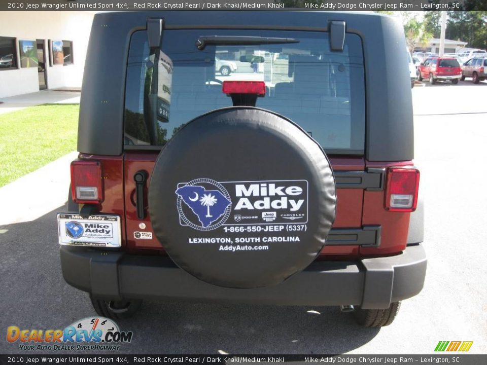2010 Jeep Wrangler Unlimited Sport 4x4 Red Rock Crystal Pearl / Dark Khaki/Medium Khaki Photo #6