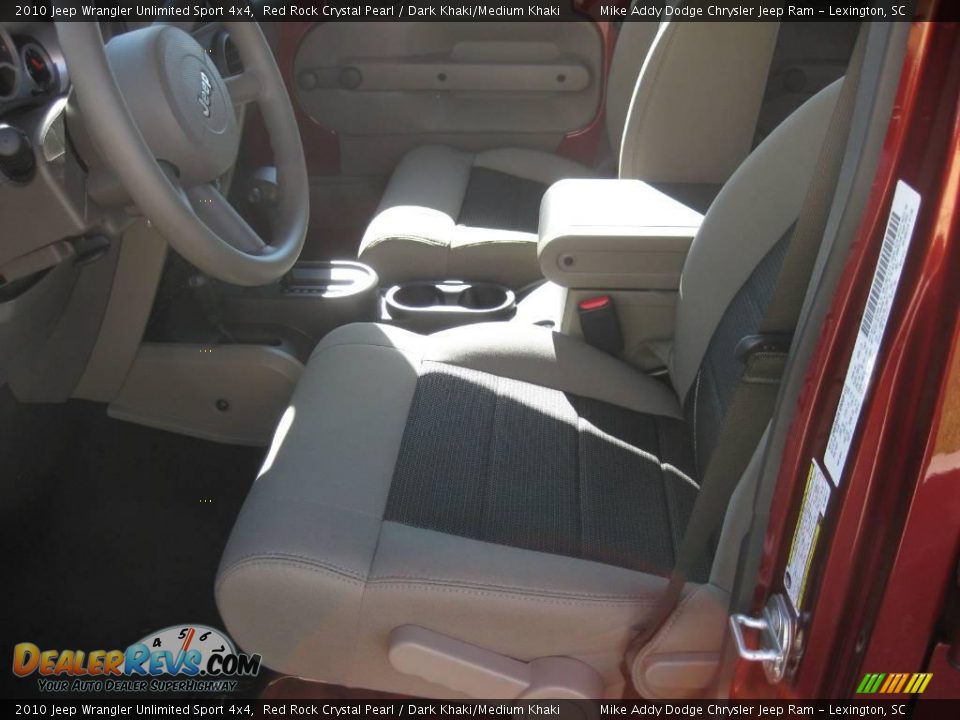 2010 Jeep Wrangler Unlimited Sport 4x4 Red Rock Crystal Pearl / Dark Khaki/Medium Khaki Photo #10