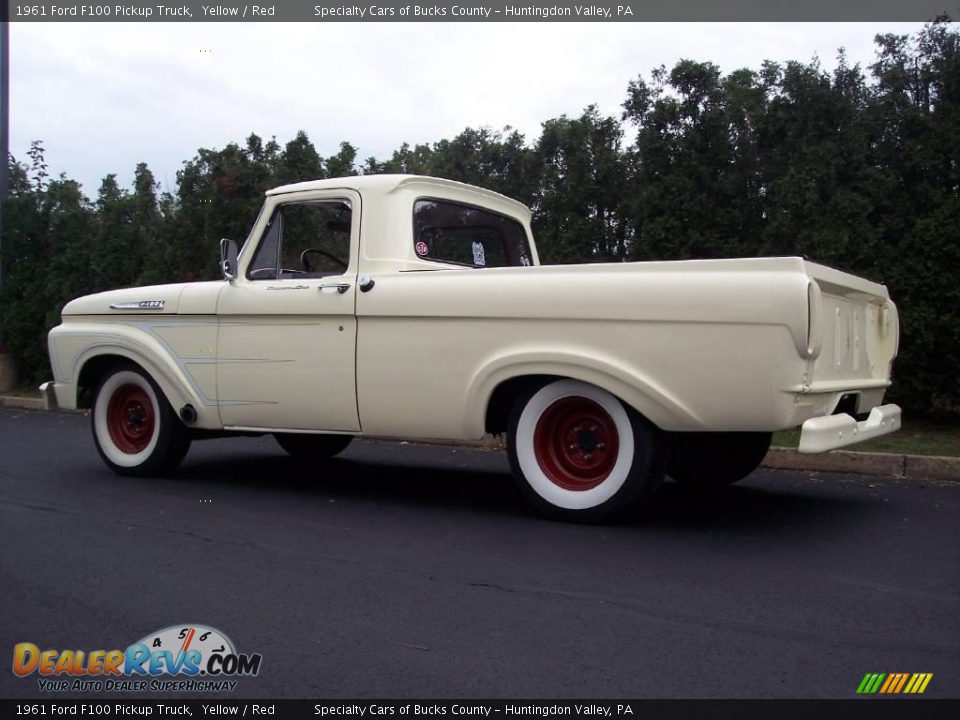 1961 Ford F100 Pickup Truck Yellow / Red Photo #8