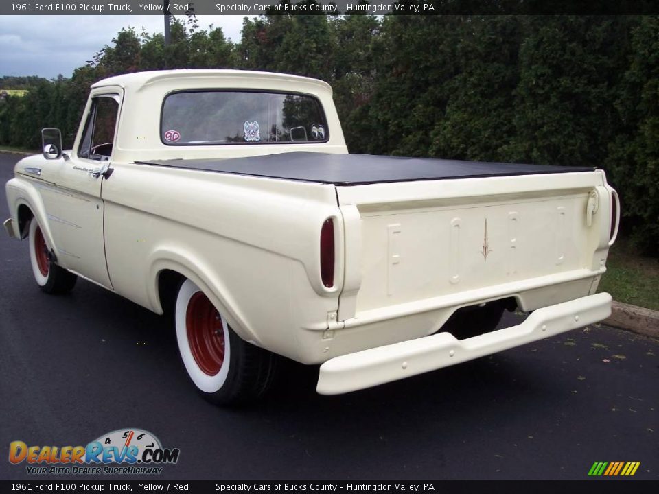 1961 Ford F100 Pickup Truck Yellow / Red Photo #10