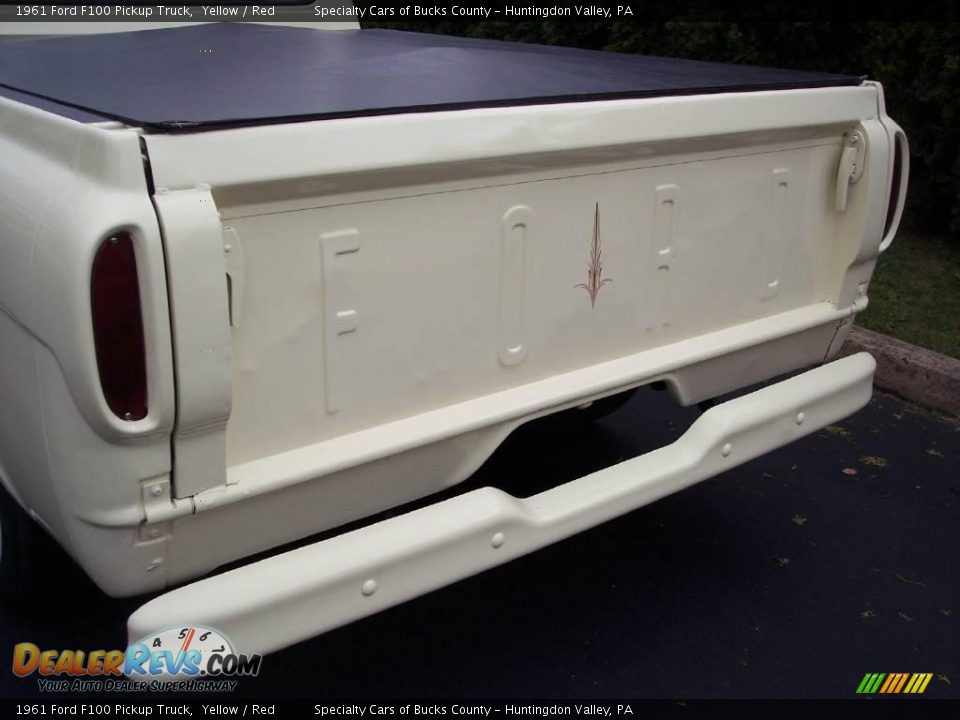 1961 Ford F100 Pickup Truck Yellow / Red Photo #11