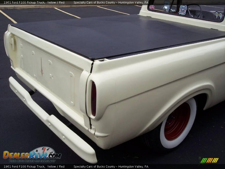 1961 Ford F100 Pickup Truck Yellow / Red Photo #16