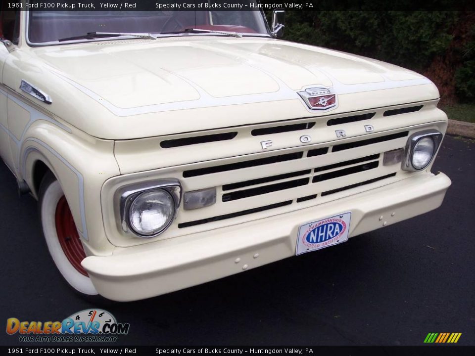 1961 Ford F100 Pickup Truck Yellow / Red Photo #19