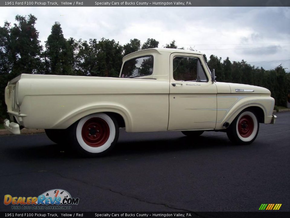 1961 Ford F100 Pickup Truck Yellow / Red Photo #22